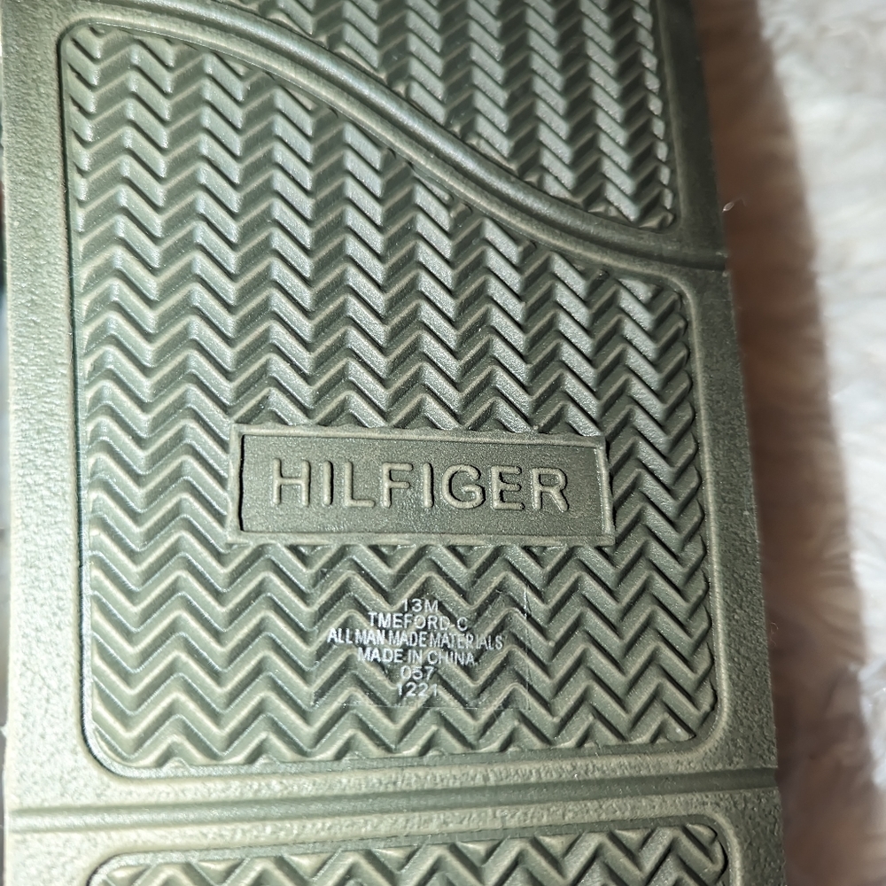 Nwt Tommy Hilfiger Men's olive/neon slides/sandals - Picture 13 of 15